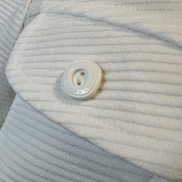 Vintage 70s Blazer Women Small White Handmade Ribbed Polyester‎ Coastal Nautical - Picture 2 of 11